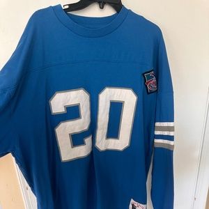 Mitchell & Ness BARRY SANDERS NEW T Shirt Jersey Long Sleeve Detroit Lions